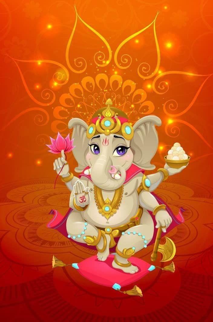 APM Ganpati Wall Sticker/Ganpati Bappa Fully Waterproof Vinyl Sticker self Adhesive for Living Room, Bedroom, Office, Kids Room 12X18 inches (GC10)
