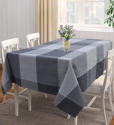 AIRWILL 100% Cotton Checkered Pattern 4 Seater Square Table Cover Sized, 56x56 inches (Black,Grey, Pack of 1)