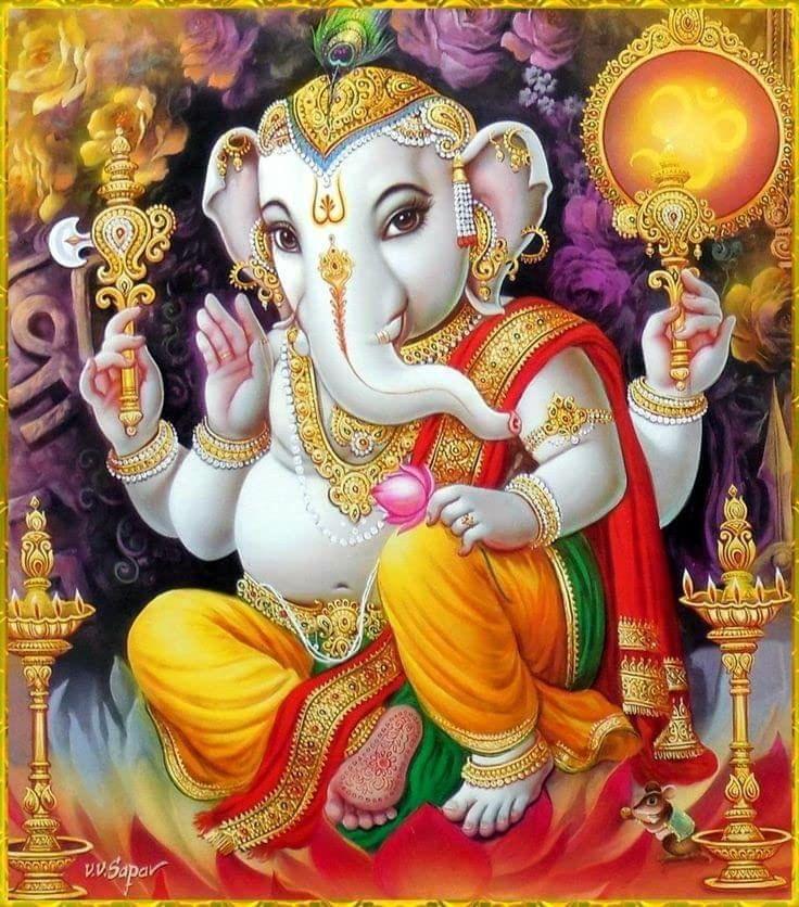 APM Ganpati Wall Sticker/Ganpati Bappa Fully Waterproof Vinyl Sticker self Adhesive for Living Room, Bedroom, Office, Kids Room 12X18 inches