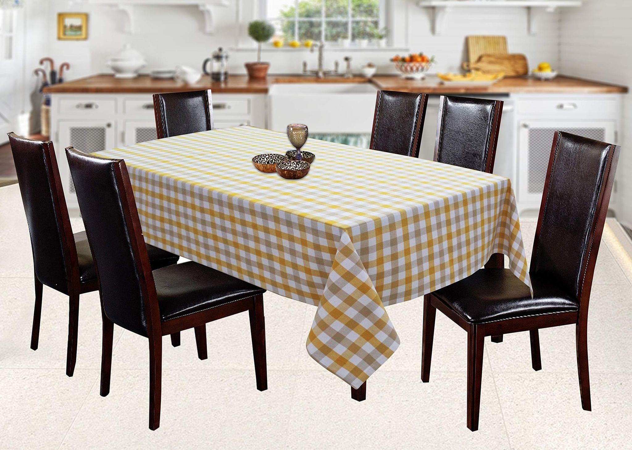 AIRWILL, 100% Cotton Self Designed 6 Seater Table Cloth, Pack of 1 pc.