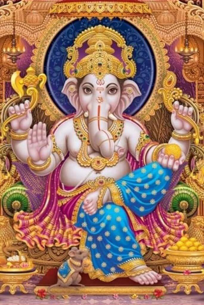 APM Ganpati Wall Sticker/Ganpati Bappa Fully Waterproof Vinyl Sticker self Adhesive for Living Room, Bedroom, Office, Kids Room 12X18 inches (GC15)