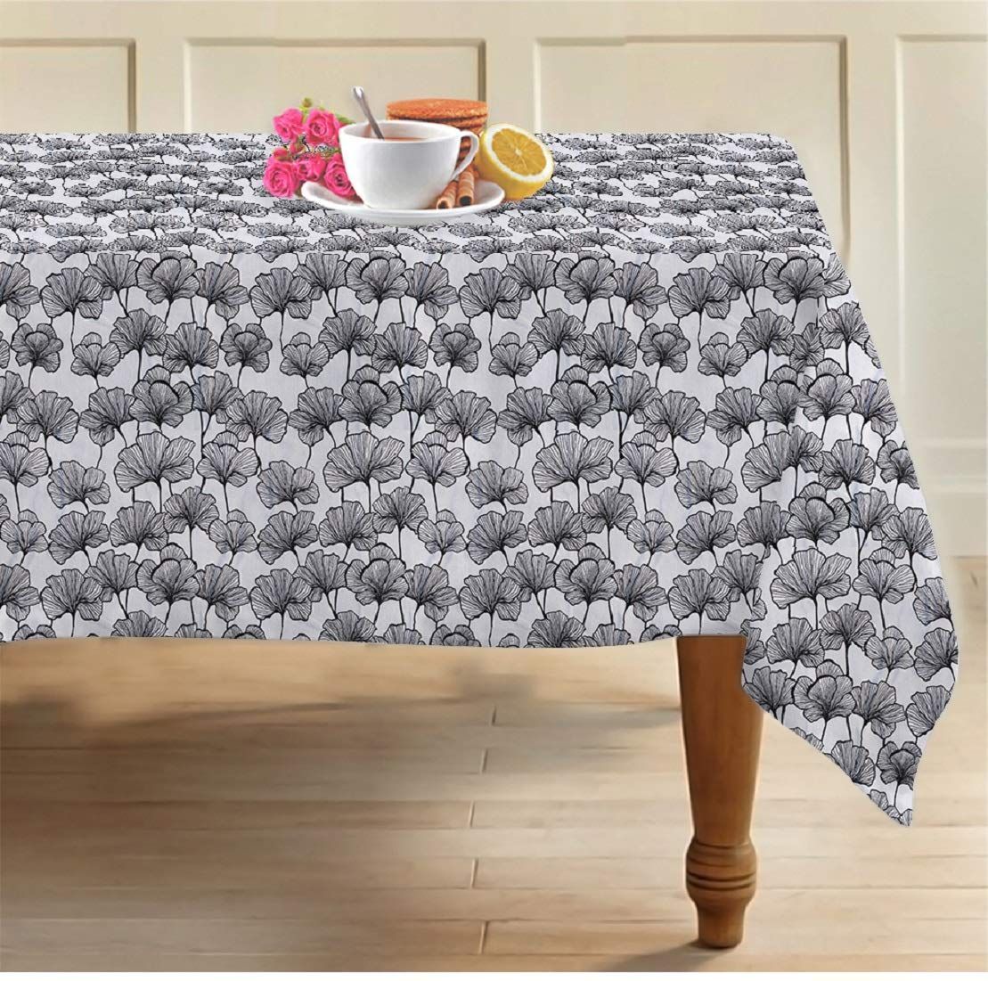 AIRWILL, 100% Cotton Designer Tablecloth/Teapoy Cloth, Sized by 140cm in Width and 180cm in Length. Use as 6/8 Seaters, Rectangles Shaped. Pack of 1 Piece
