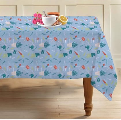 AIRWILL, 100% Cotton Designer Tablecloth/Teapoy Cloth, Sized by 140cm in Width and 180cm in Length. Use as 6/8 Seaters, Rectangles Shaped. Pack of 1 Piece