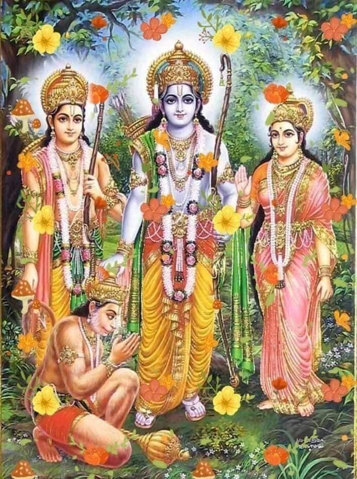 APM Lord RAM SITA Wall Sticker Fully Waterproof Vinyl Sticker self Adhesive for Living Room, Bedroom, Office, Kids Room 12X18 inches (RS9)