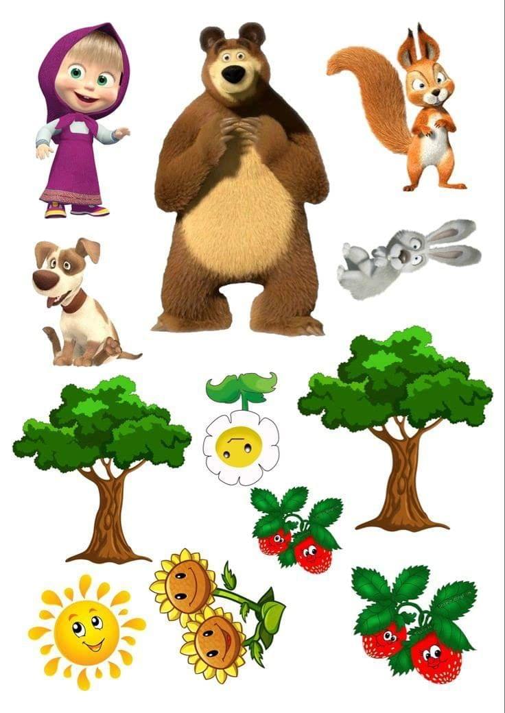APM Masha & The Bear Wall Sticker Fully Waterproof Vinyl Sticker self Adhesive for Living Room, Bedroom, Office, Kids Room 12X18 inches (MBP15)