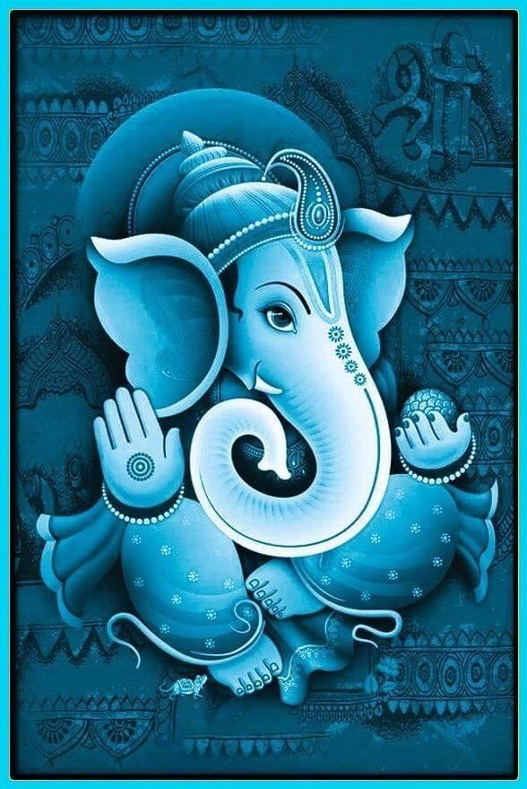 APM Ganpati Wall Sticker/Ganpati Bappa Fully Waterproof Vinyl Sticker self Adhesive for Living Room, Bedroom, Office, Kids Room 12X18 inches (GD6)