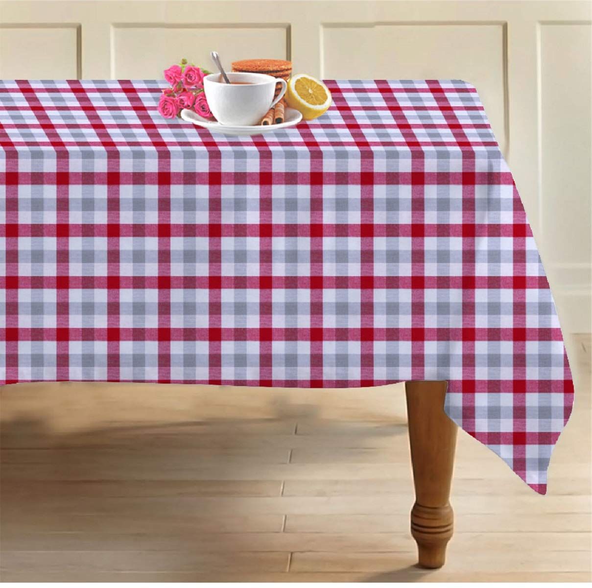 AIRWILL, 100% Cotton Self Designed 8 Seater Table Cloth, Pack of 1 pc.