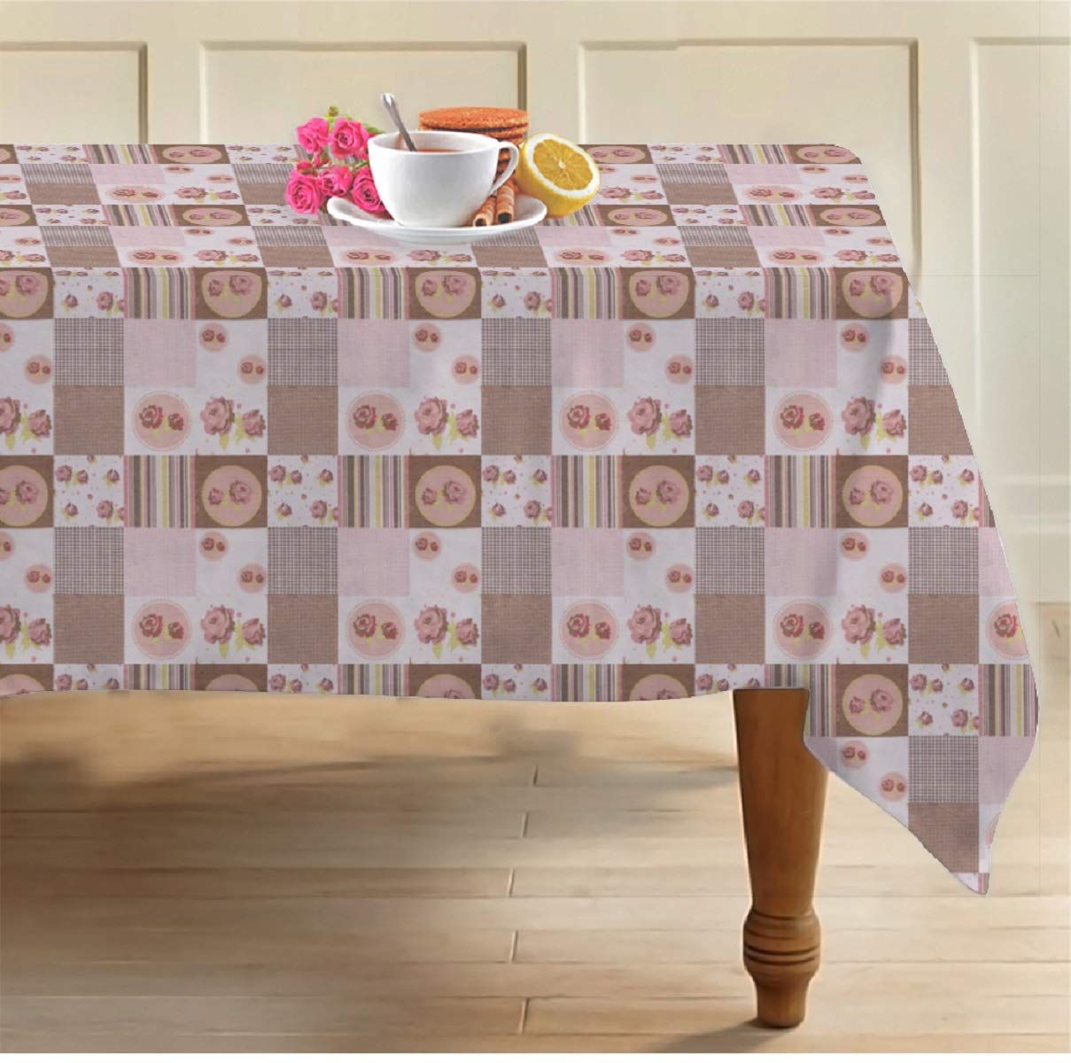 AIRWILL, 100% Cotton Self Designed 8 Seater Table Cloth, Pack of 1 pc.