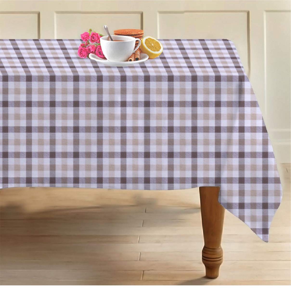 AIRWILL, 100% Cotton Self Designed 8 Seater Table Cloth, Pack of 1 pc.