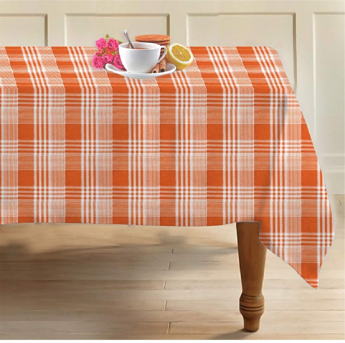 AIRWILL, 100% Cotton Self Designed 8 Seater Table Cloth, Pack of 1 pc.