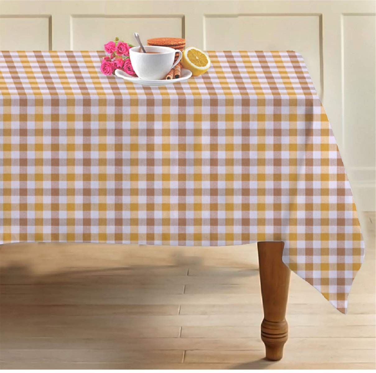 AIRWILL, 100% Cotton Self Designed 8 Seater Table Cloth, Pack of 1 pc.