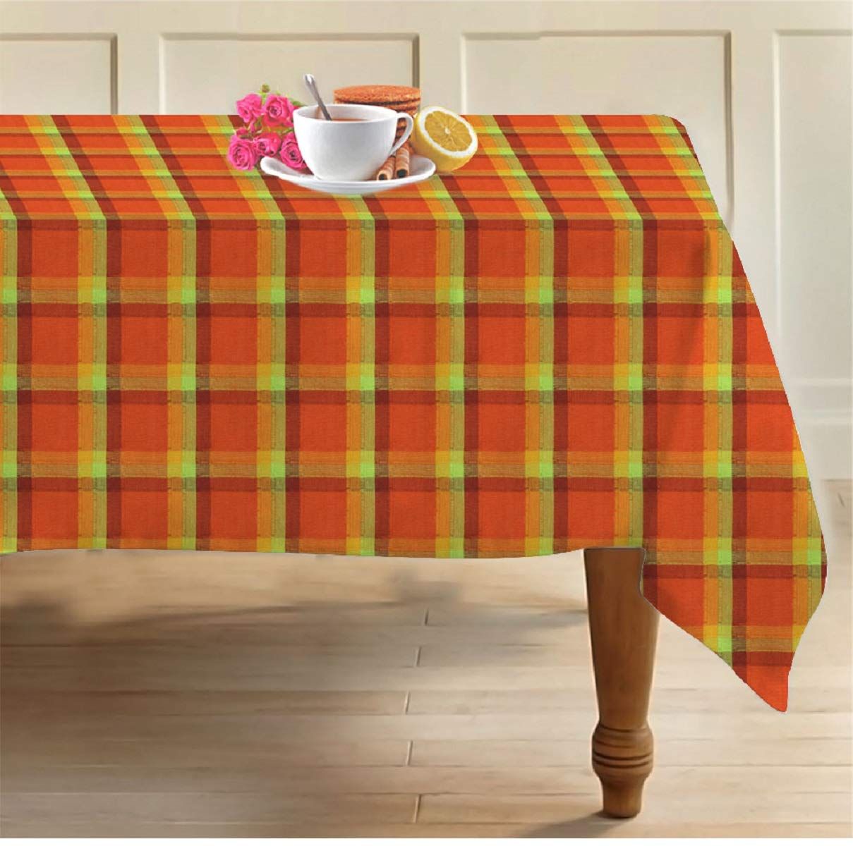AIRWILL, 100% Cotton Self Designed 8 Seater Table Cloth, Pack of 1 pc.