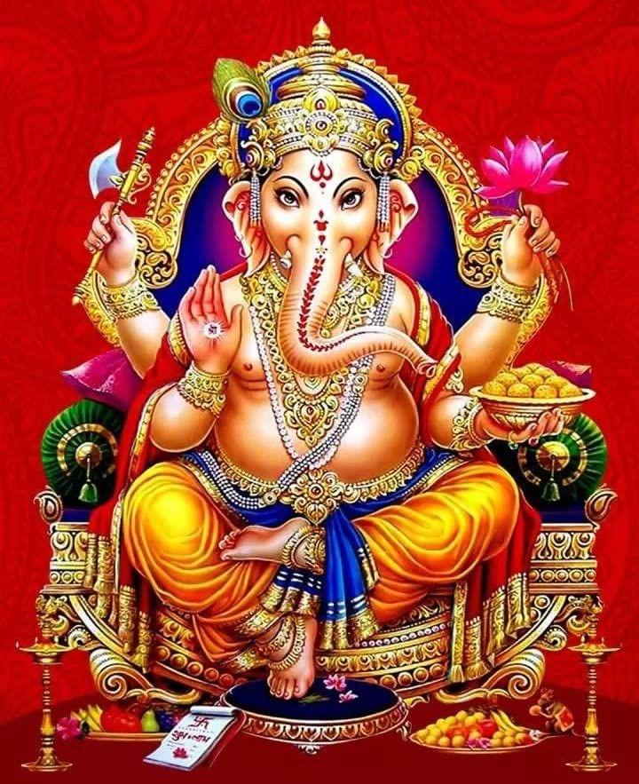 APM Ganpati Wall Sticker/Ganpati Bappa Fully Waterproof Vinyl Sticker self Adhesive for Living Room, Bedroom, Office, Kids Room 12X18 inches (GH21)