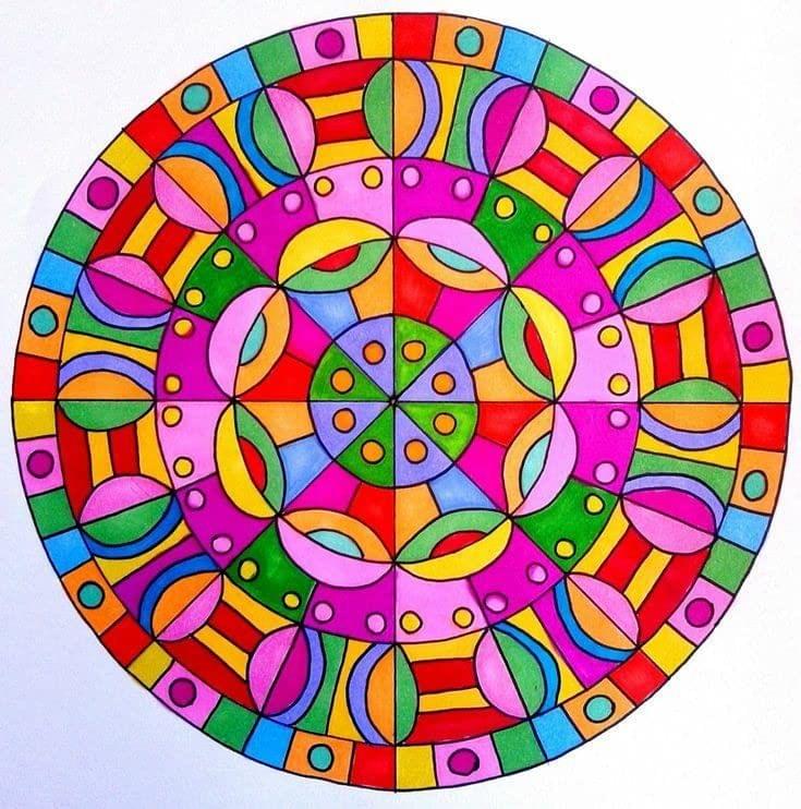 APM Rangoli Waterproof Laminated Floor Sticker in 15X15 inches (DS17)