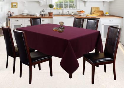 AIRWILL 100% Cotton Solid Pattern 6 Seater Rectangle Table Cover Sized, 56x71 inches (Maroon, Pack of 1)