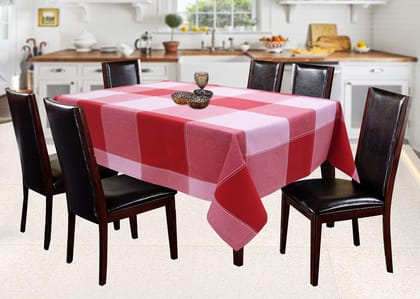 AIRWILL 100% Cotton Checkered Pattern 6 Seater Rectangle Table Cover Sized, 56x71 inches (Red, Pack of 1)