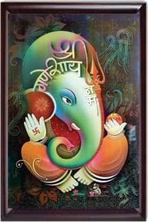 APM GANPATI PHOTO FRAME (.75inch) Wall Mount Laminated Digital Print 12x18 Inches (F4)