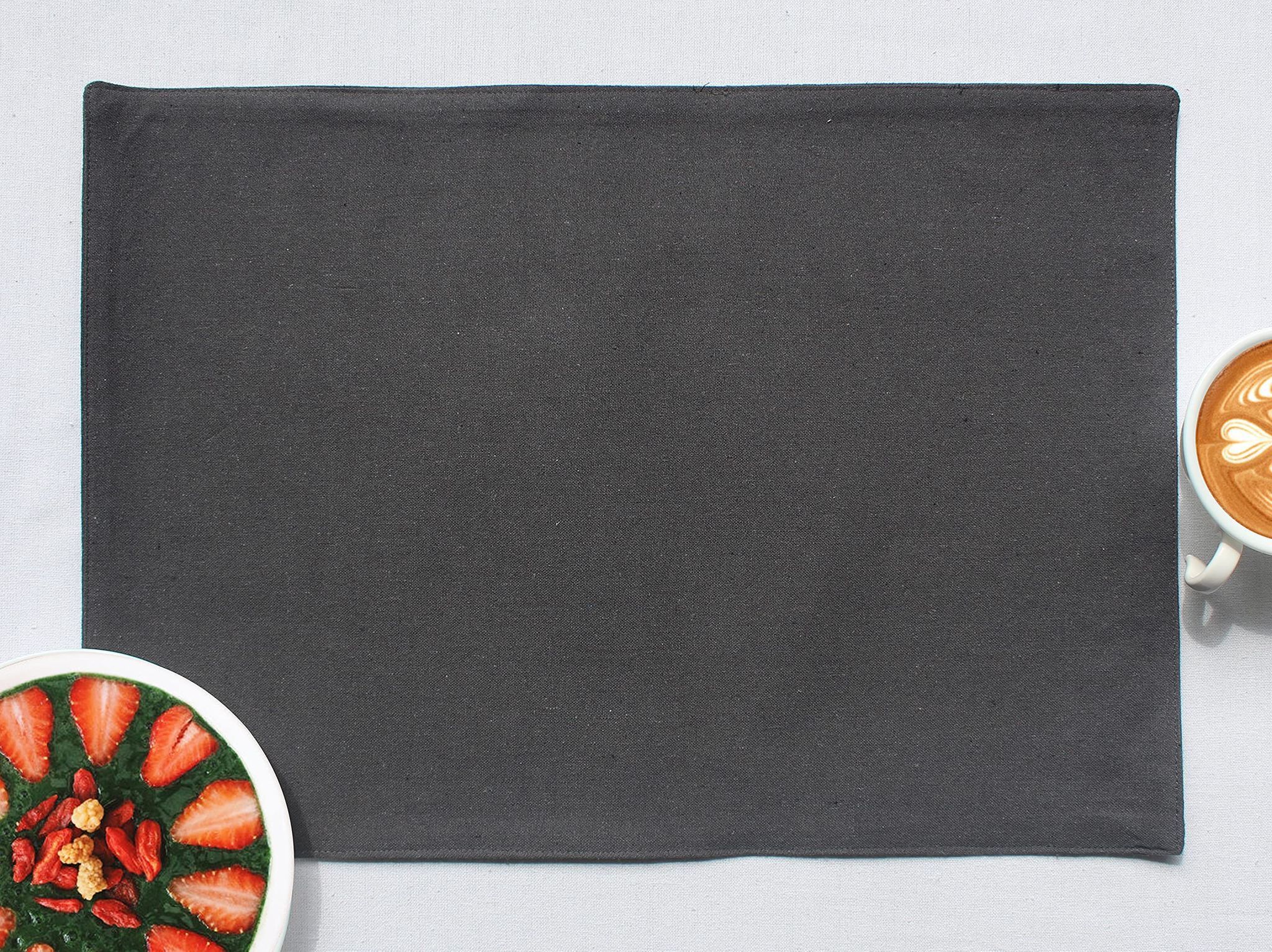 Airwill, Cotton Plain Pattern Dining Table Placemats, 33x48cms (Grey) - Pack of 4 pcs