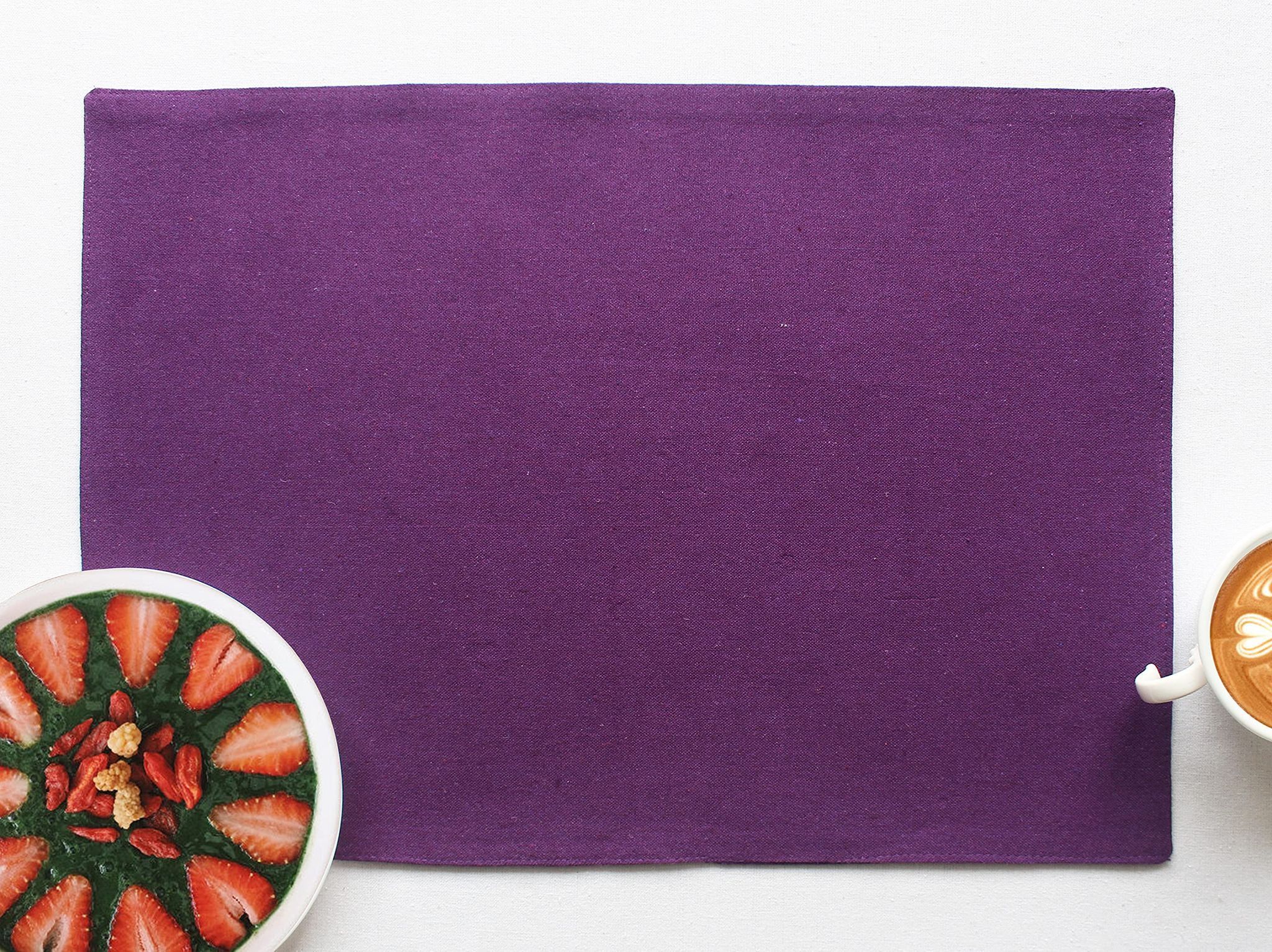 Airwill, Cotton Plain Pattern Dining Table Placemats, 33x48cms (Purple) - Pack of 4 pcs