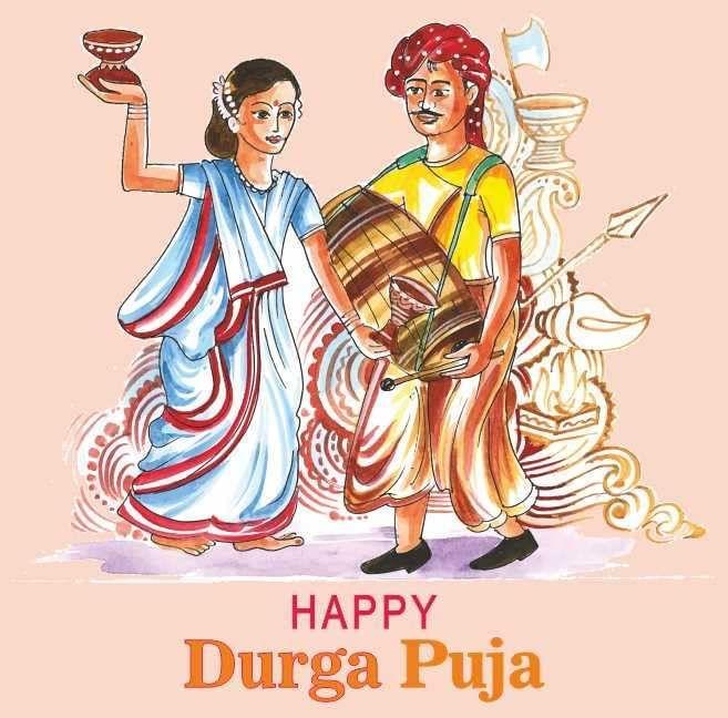 APM Durga Pooja Transparent Waterproof Glass / Floor Sticker in 18x18 inches