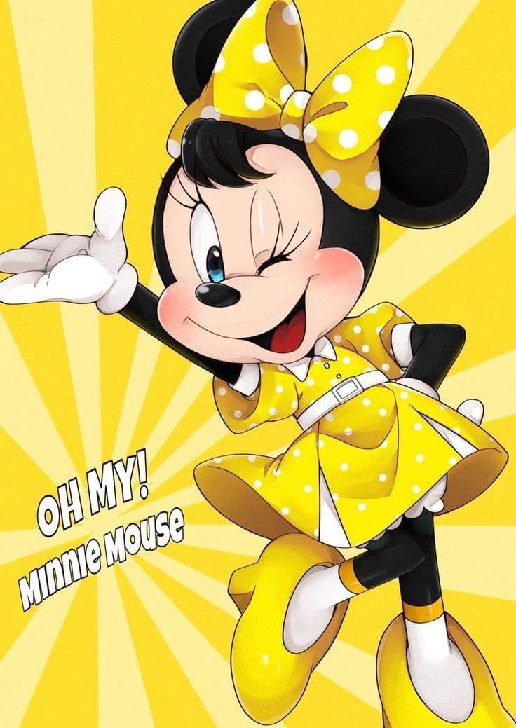 APM Minnie Mouse Wall Sticker Fully Waterproof Vinyl Sticker self Adhesive for Living Room, Bedroom, Office, Kids Room 12X18 inches