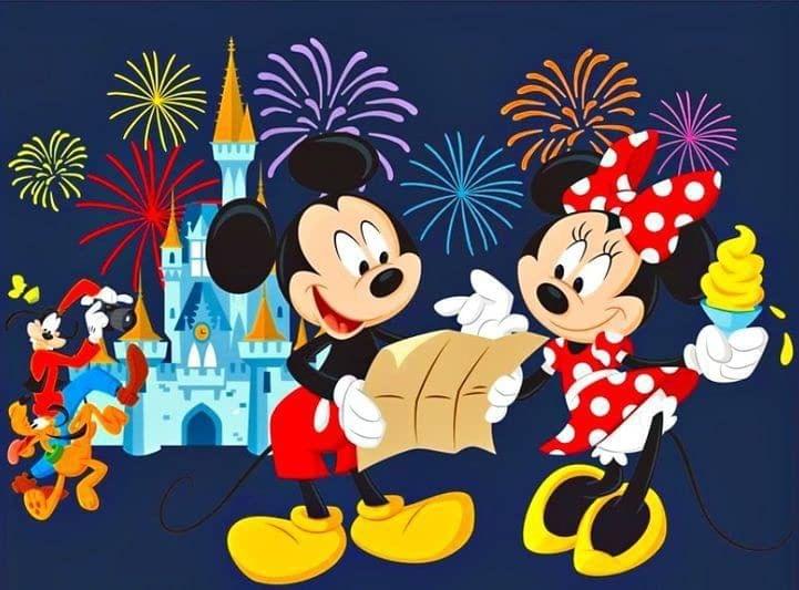 APM Mickey Mouse & Minnie Mouse Wall Sticker Fully Waterproof Vinyl Sticker self Adhesive for Living Room, Bedroom, Office, Kids Room 12X18 inches
