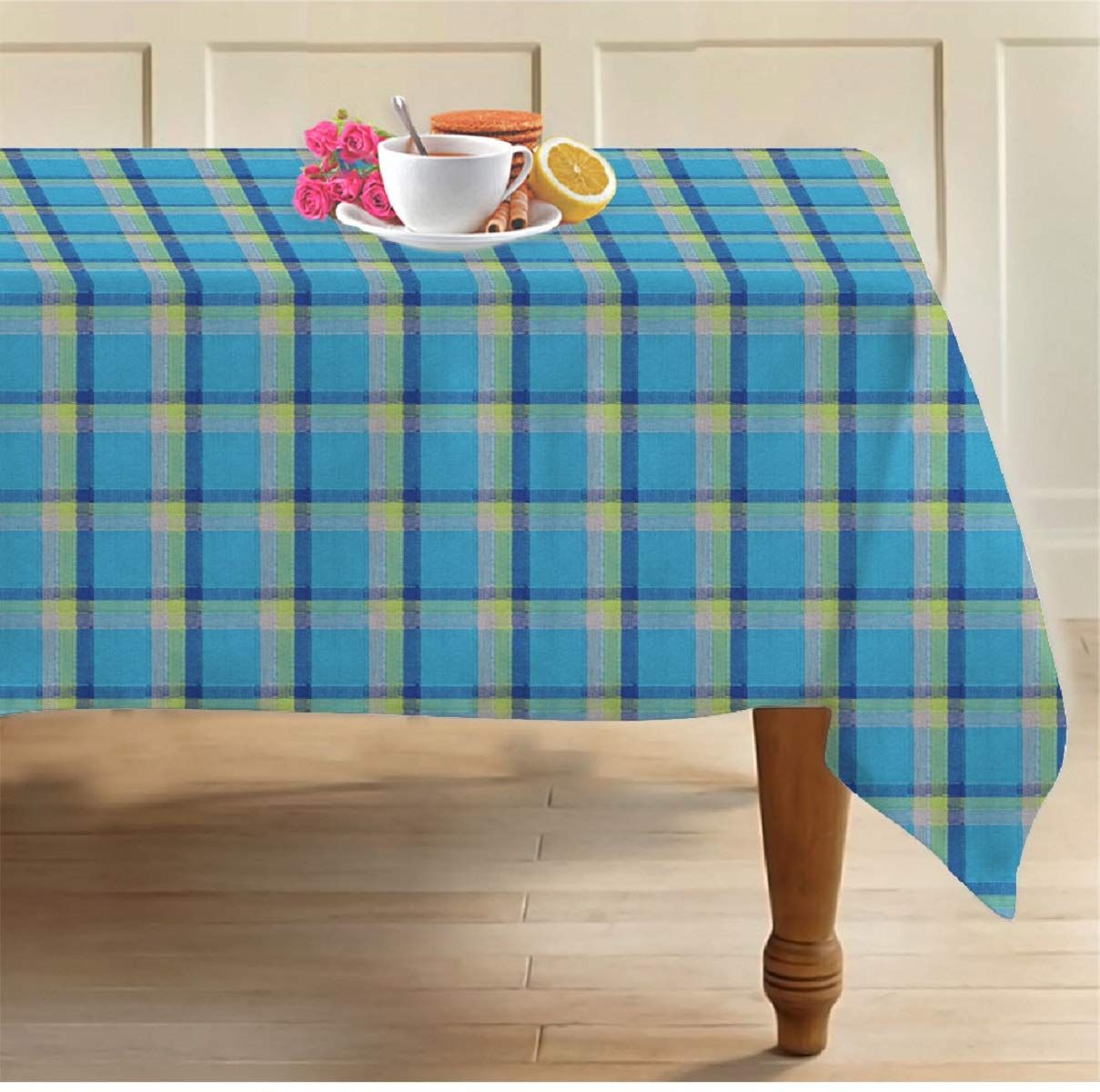 AIRWILL, 100% Cotton Self Designed 6 Seater Table Cloth, Pack of 1 pc.