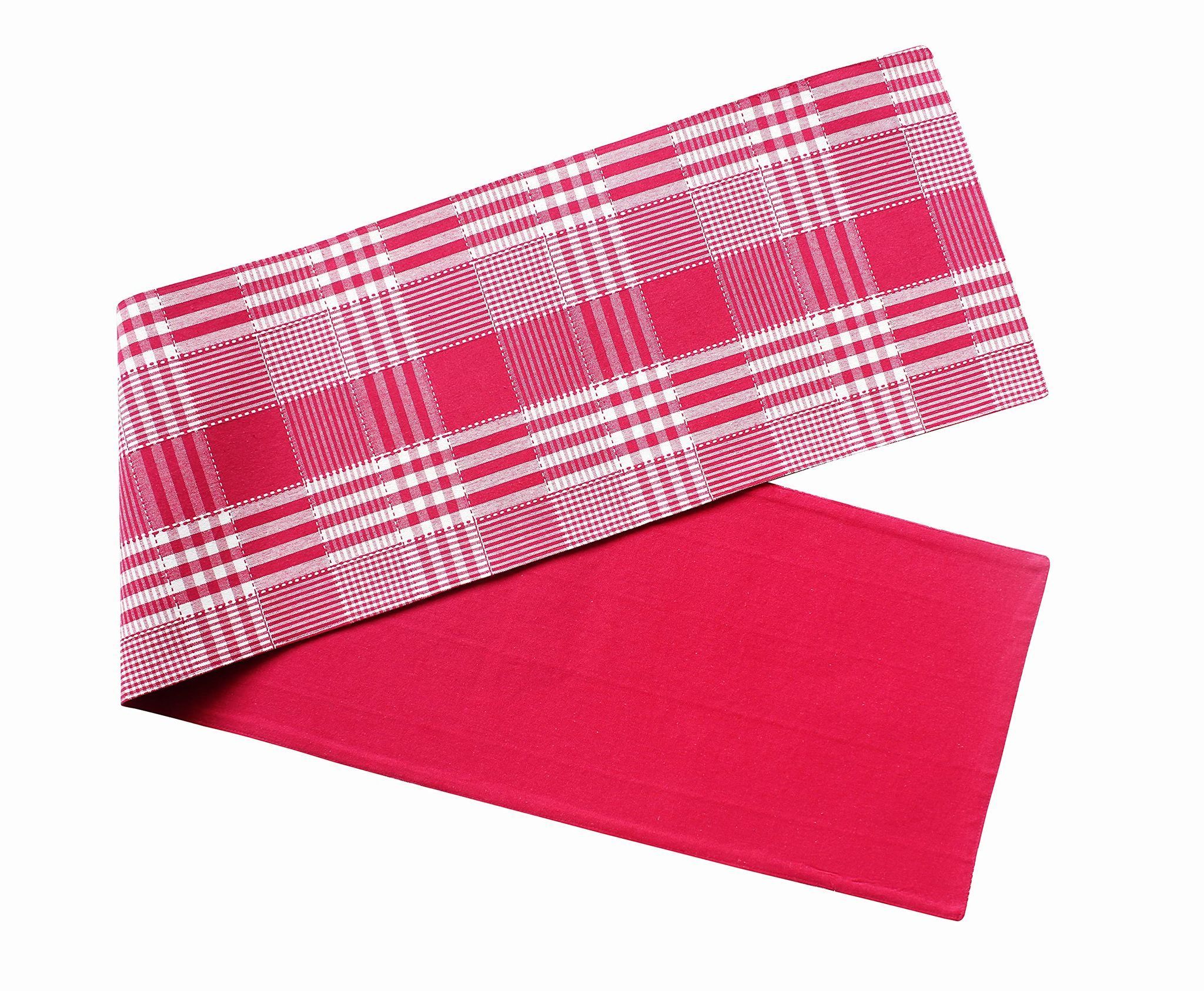 Airwill, Cotton Checkered Pattern Table Runner 30x152cm (Pink) - Pack of 1
