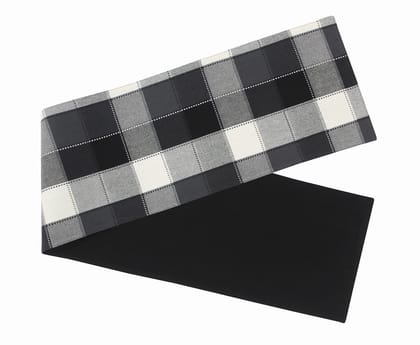 Airwill, Cotton Checkered Pattern Table Runner 30x152cm (Black) - Pack of 1