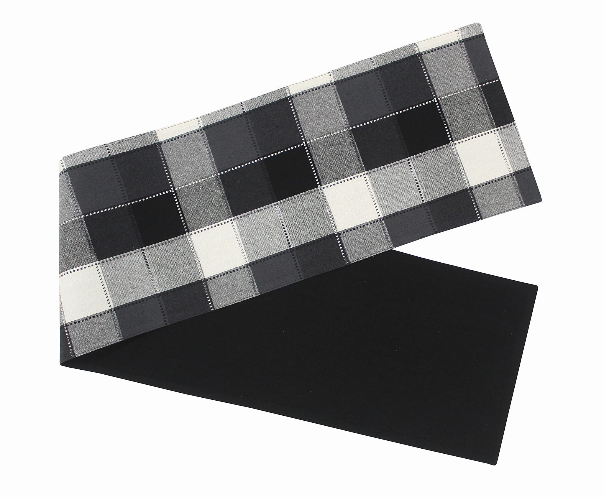 Airwill, Cotton Checkered Pattern Table Runner 30x152cm (Black) - Pack of 1