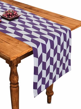 Airwill Cotton Classic Diamond Purple Designed Geometric Pattern Table Runner Length 152cm (Violet, Pack of 1)