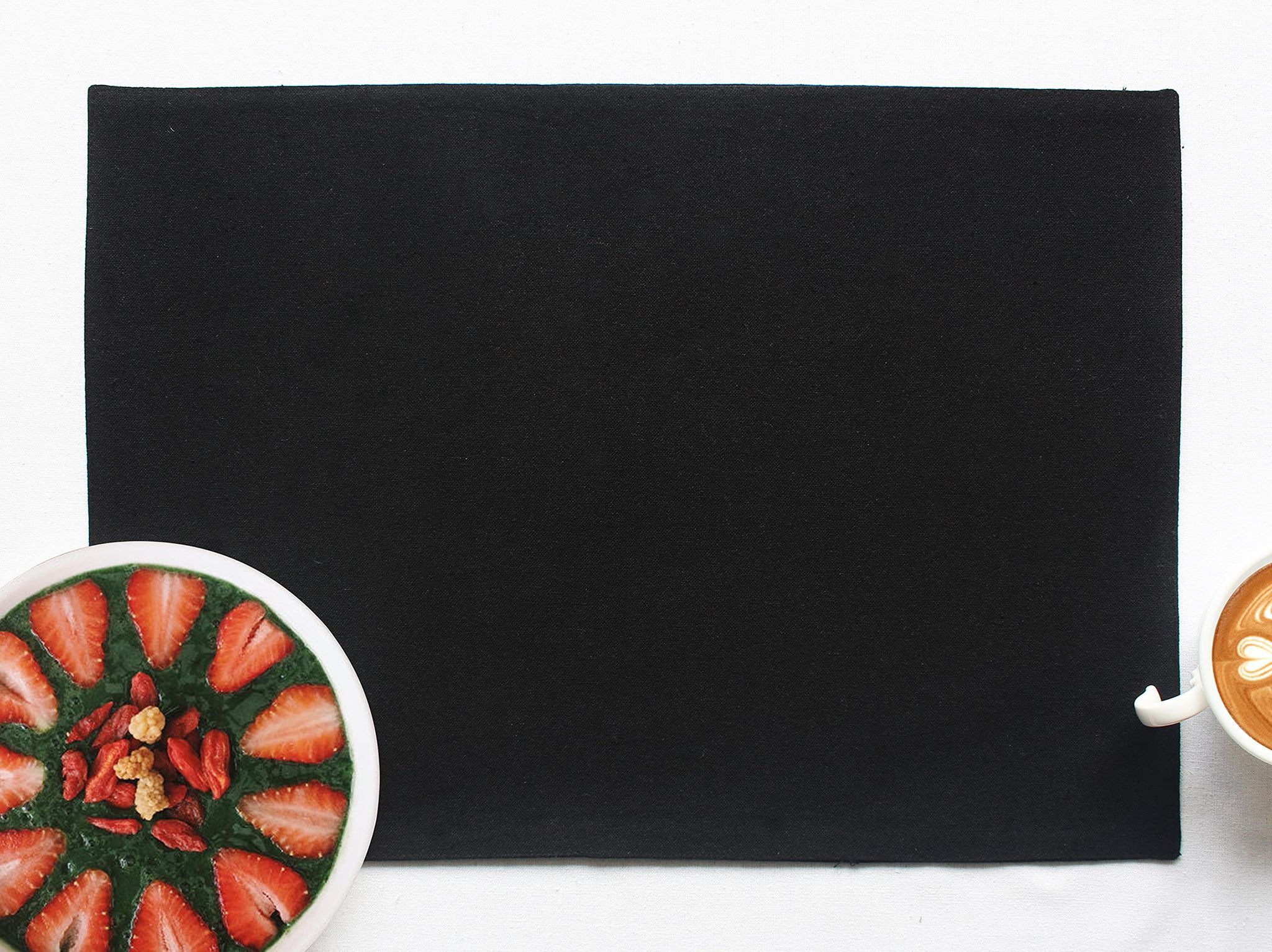 Airwill, Cotton Plain Pattern Dining Table Placemats, 33x48cms (Black) - Pack of 4 pcs