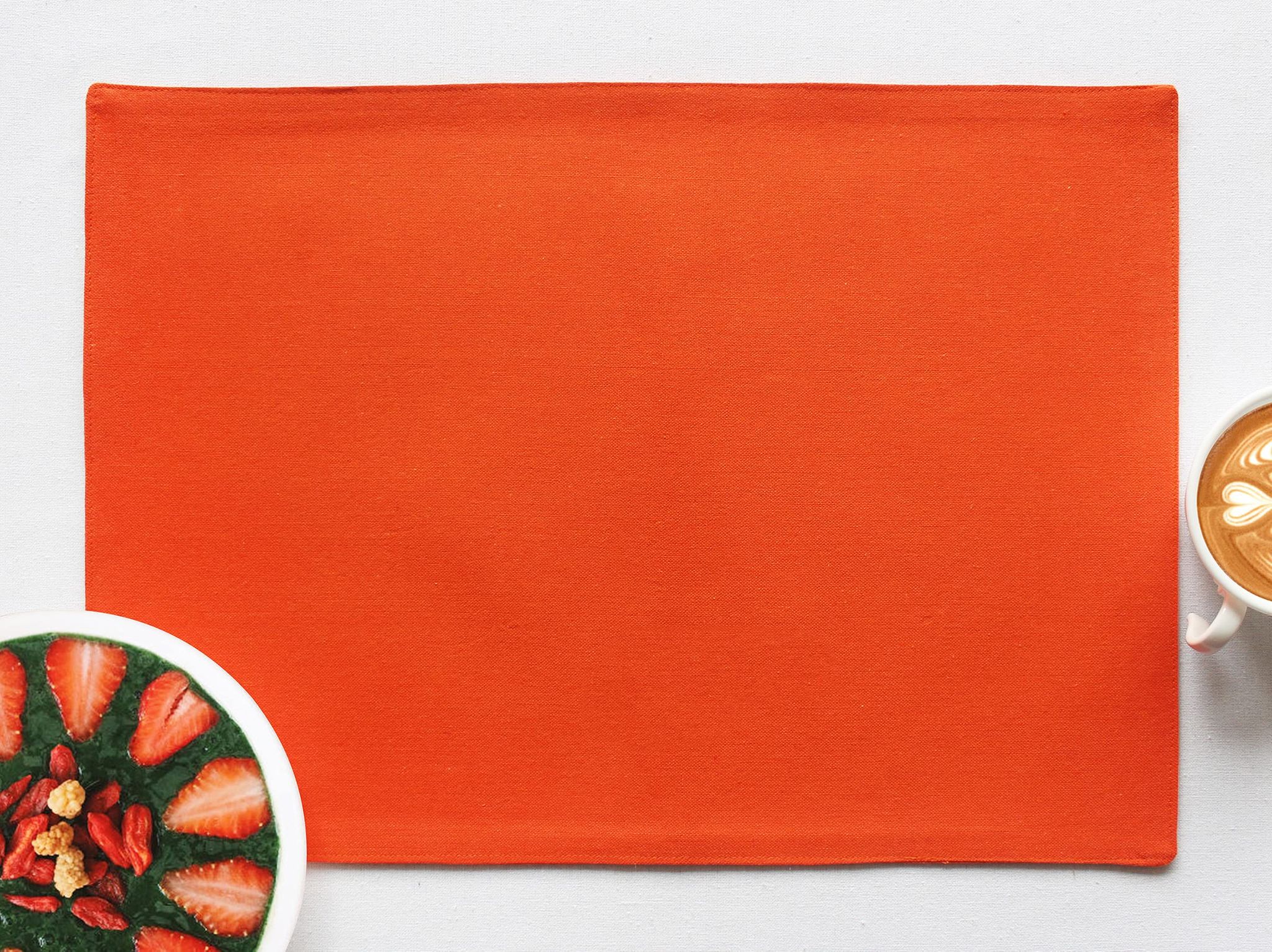 Airwill, Cotton Plain Pattern Dining Table Placemats, 33x48cms (Orange) - Pack of 4 pcs