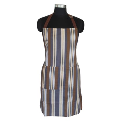 Airwill, 100% Cotton Designer Self Designed Bib Apron, Sized 65cm in Width and 80cm in Length with 2 Long Straps on Both Sides and Adjustable Buckle on Top. Pack of 1 pc