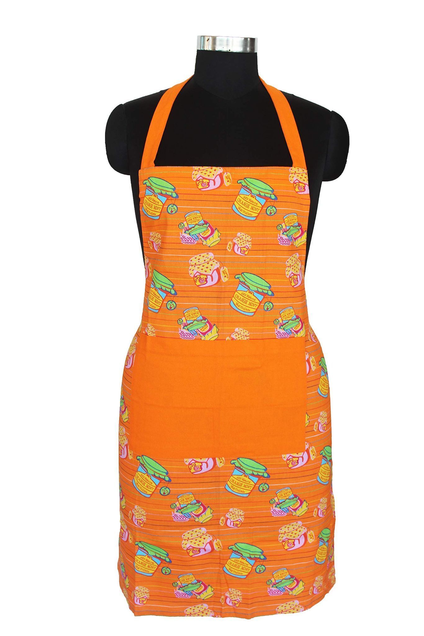 Airwill, 100% Cotton Designer Self Designed Bib Apron, Sized 65cm in Width and 80cm in Length with 2 Long Straps on Both Sides and Adjustable Buckle on Top. Pack of 1 pc