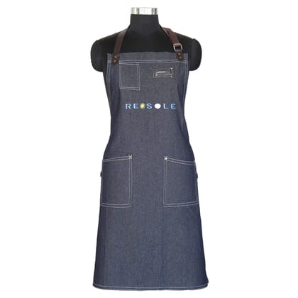 AIRWILL, 100% cotton designer aprons, sized 65cm in width and 80cm in length with 1 center pocket, adjustable buckle on top and 2 long ties on both 2 sides. Pack of 1 piece.