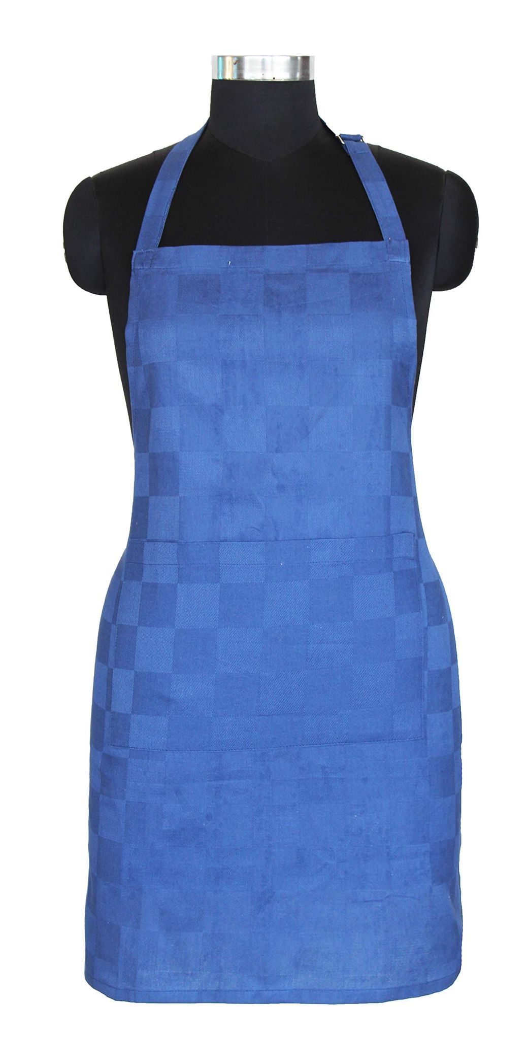 AIRWILL, 100% cotton designer aprons, sized 65cm in width and 80cm in length with 1 center pocket, adjustable buckle on top and 2 long ties on both 2 sides. Pack of 1 piece.