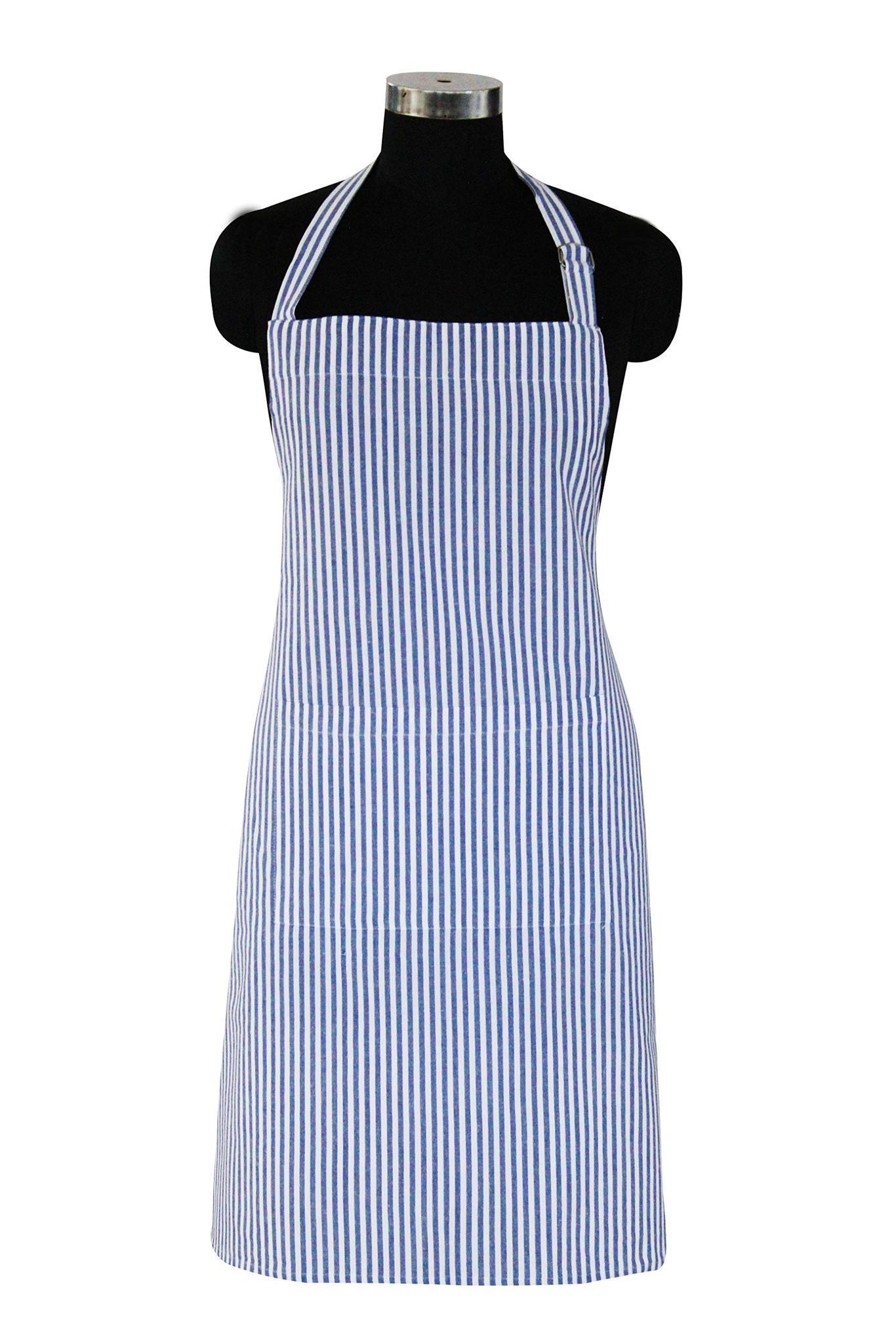 AIRWILL, 100% Cotton Designer Aprons, Sized 65cm in Width and 80cm in Length with 1 Center Pocket, Adjustable Buckle on top and 2 Long Ties on Both 2 Sides. Pack of 1 Piece.