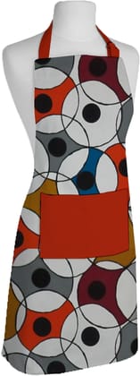 AIRWILL, 100% Cotton Designer Printed Aprons, Sized 65cm in Width & 80cm in Length with 1 Center Pocket, Adjustable Buckle on Top and 2 Long Ties on Both 2 Sides. Pack of 1 piece