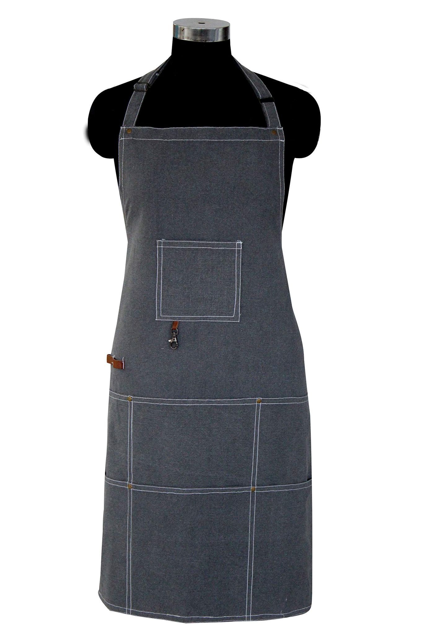 AIRWILL, 100% Cotton Designer Aprons, Sized 65cm in Width and 80cm in Length with 1 Center Pocket, Adjustable Buckle on top and 2 Long Ties on Both 2 Sides. Pack of 1 Piece.