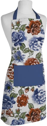 Airwill, 100% Cotton Oven Designer Printed Aprons, Sized 65cm in Width & 80cm in Length with 1 Center Pocket, Adjustable Buckle on Top and 2 Long Ties on Both 2 Sides. Pack of 1 Piece