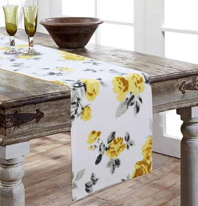 Airwill, Cotton Floral Pattern Table Runner 30x152cm (Yellow) - Pack of 1