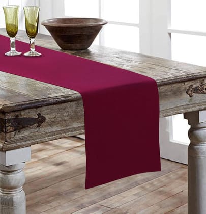 Airwill, Cotton Plain Pattern Table Runner 30x152cm (Maroon) - Pack of 1