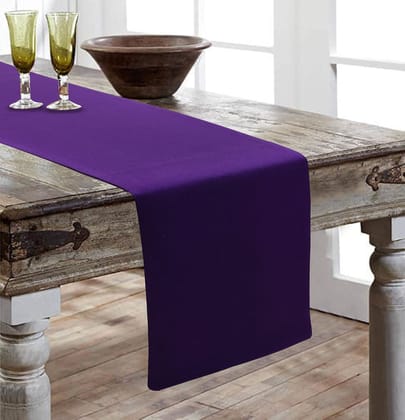 Airwill, Cotton Plain Pattern Table Runner 30x152cm (Purple) - Pack of 1