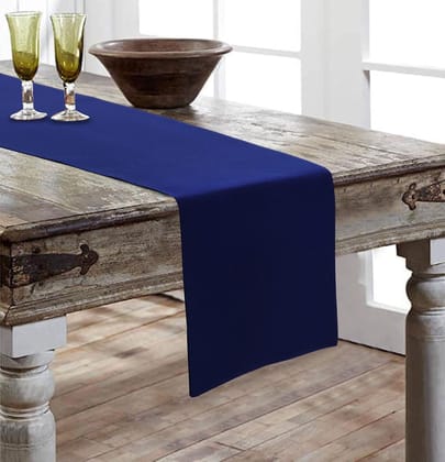 Airwill, Cotton Plain Pattern Table Runner 30x152cm (Blue) - Pack of 1
