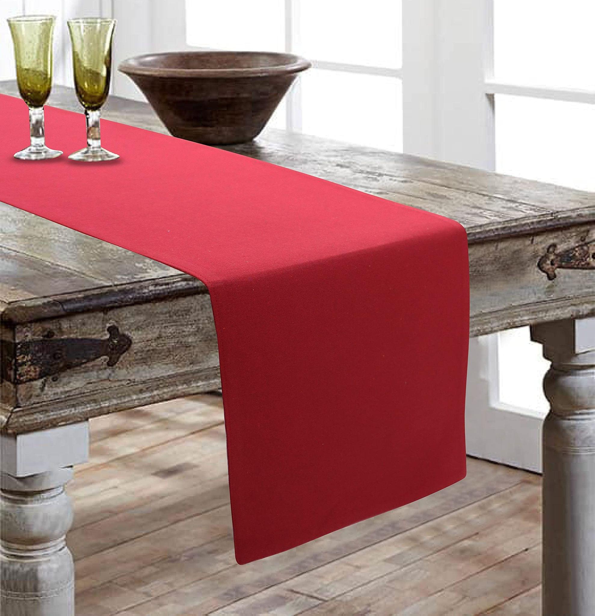 Airwill, Cotton Plain Pattern Table Runner 30x152cm (Red) - Pack of 1