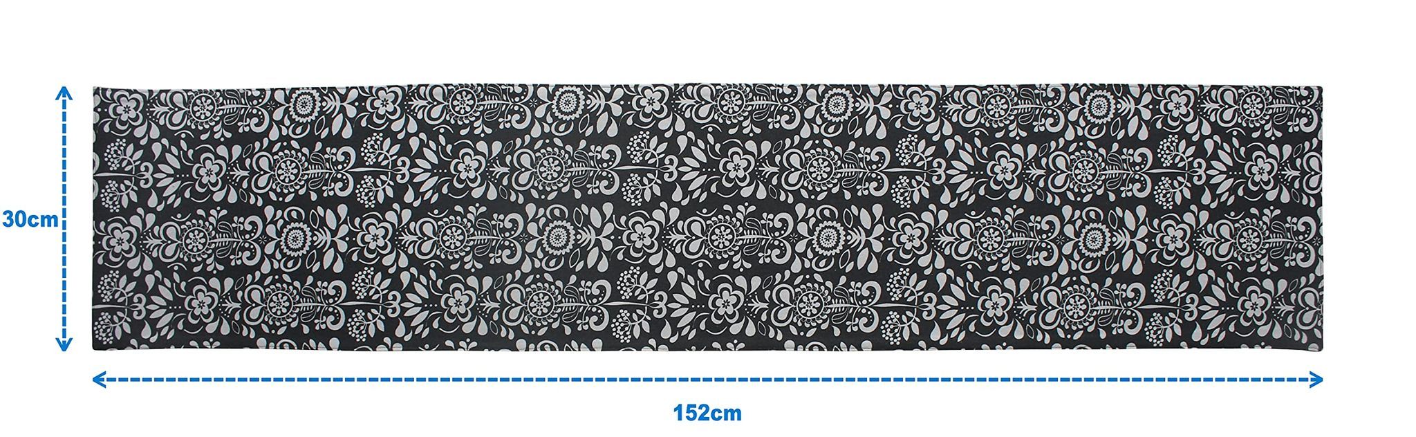Airwill, Cotton Damask Pattern Table Runner 30x152cm (Grey) - Pack of 1