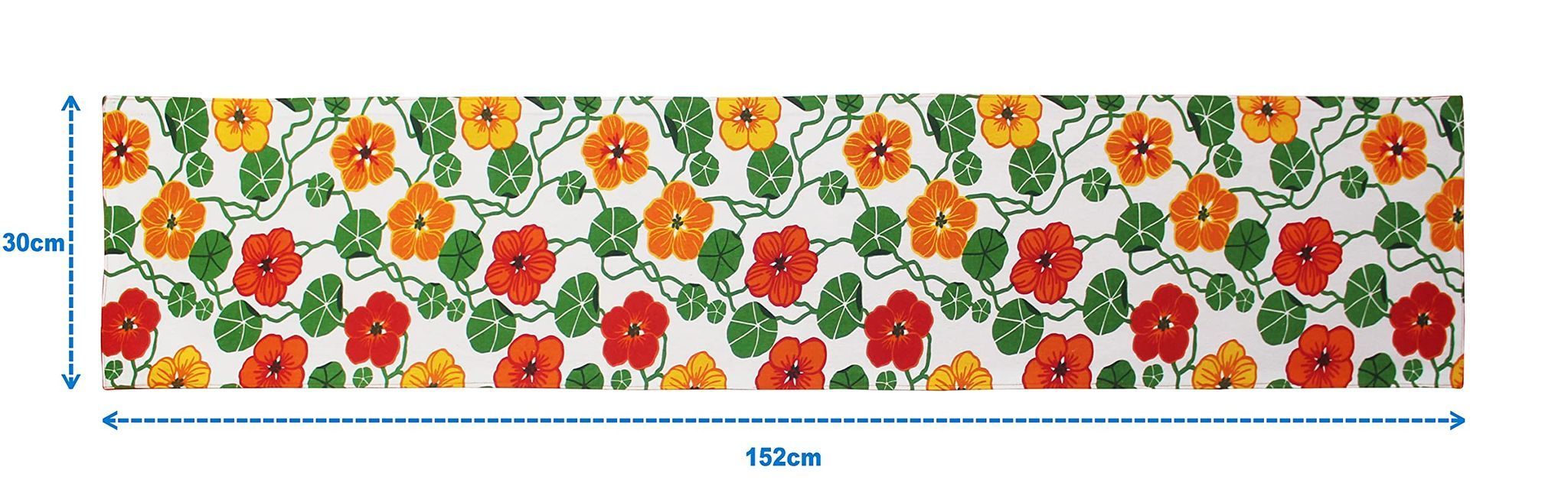 Airwill, Cotton Floral Pattern Table Runner 30x152cm (Orange,Green) - Pack of 1