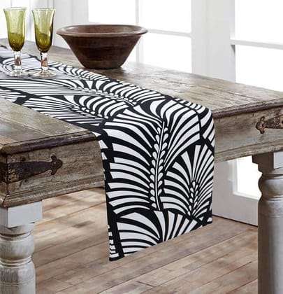 Airwill, Cotton Floral Pattern Table Runner 30x152cm (Black) - Pack of 1