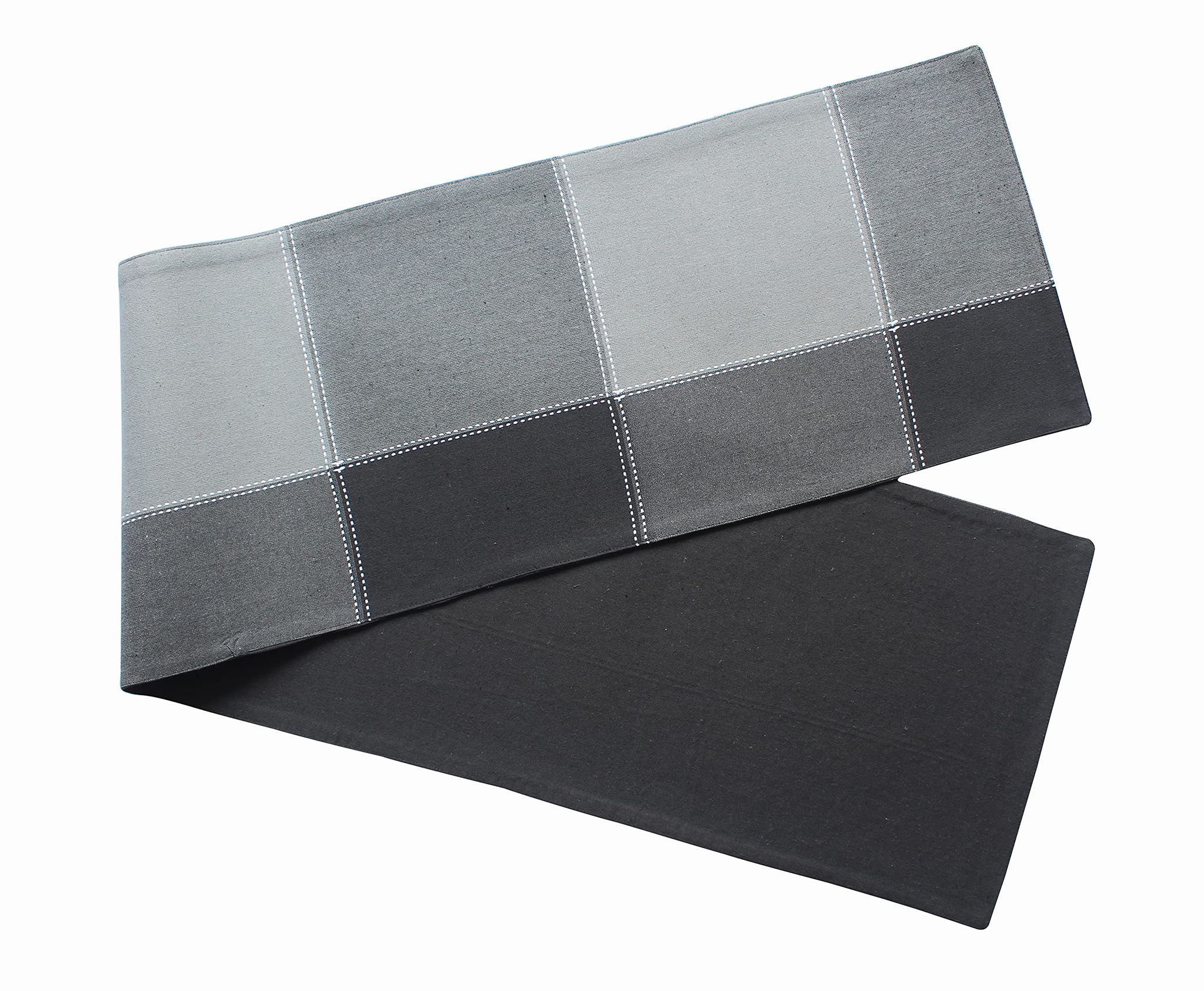 Airwill, Cotton Checkered Pattern Table Runner 30x152cm (Grey) - Pack of 1